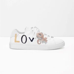 & Other Stories embroidered flatform leather sneakers Size 6